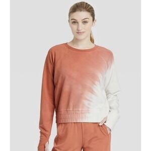 JoyLab Tie Dye Cropped Fit Active Wear Sweatshirt Woman's Large EUC 313